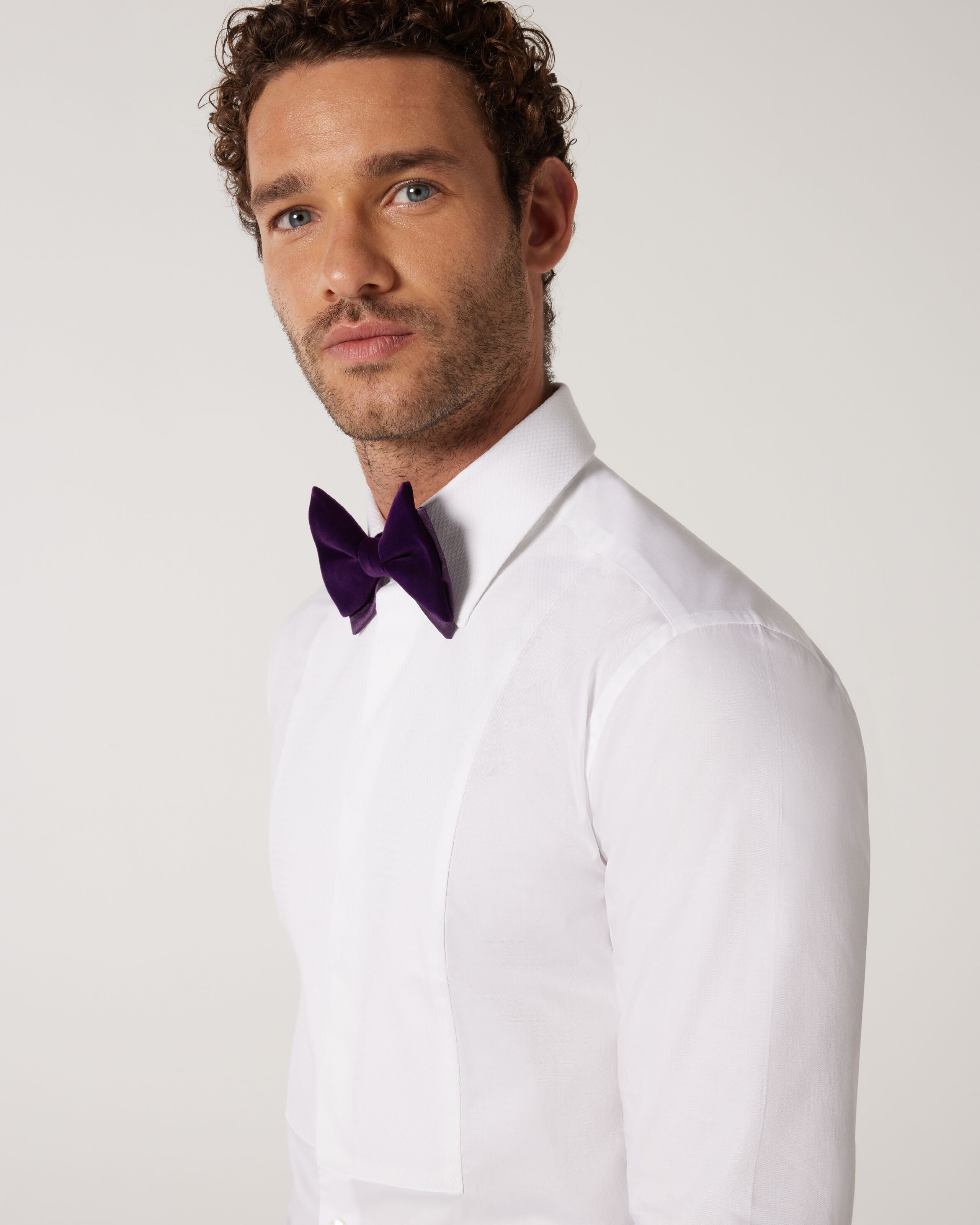 Slim Long Sleeve Bib Formal Shirt White Shirts Politix
